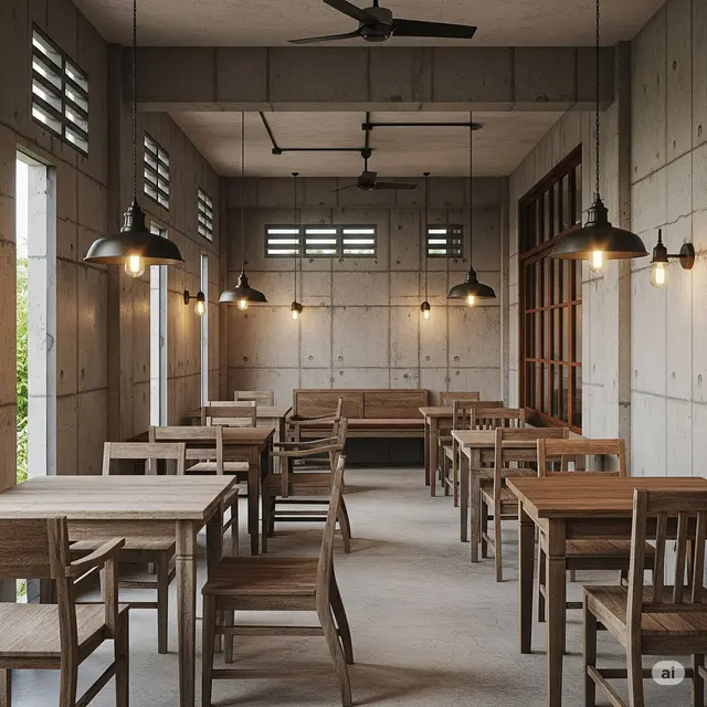 Model Teras Rumah Ala Cafe. Foto: Gemini