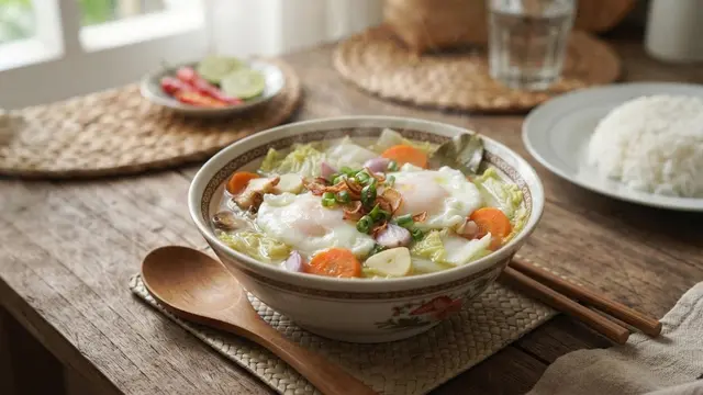 Resep Sawi Putih Telur Kuah Bening