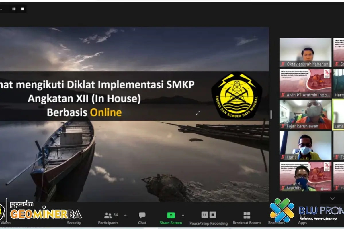 Peserta mengikuti Diklat Implementasi SMKP Angkatan Ke-12 secara online.