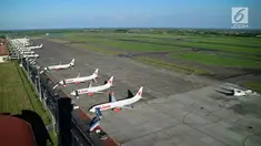 Penerbangan yang divert, dua di antaranya penerbangan domestik, dan tiga lainnya penerbangan internasional.