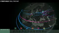 Screenshot peta ancaman cyber (Kaspersky)