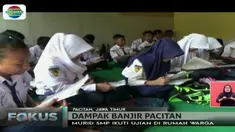 Kondisi SMP Negeri 2 Pringkuku yang rusak diterjang banjir dan longsor pada Selasa (28/11) membuat ratusan murid ikuti ujian di rumah warga.