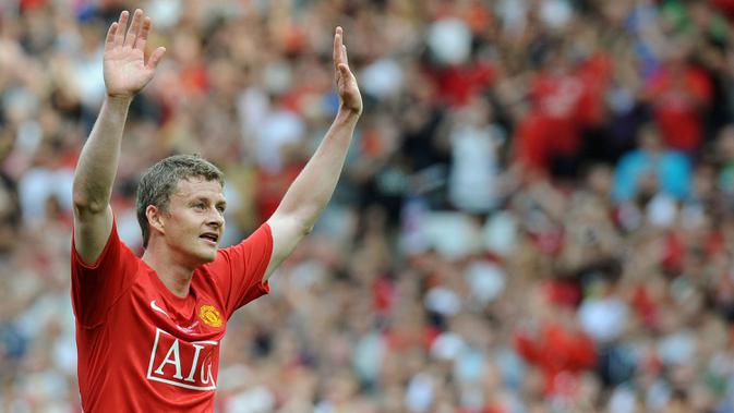 Ole Gunnar Solskjaer merupakan pemain legenda yang sekarang membesut Manchester United. (AFP/Andrew Yates)