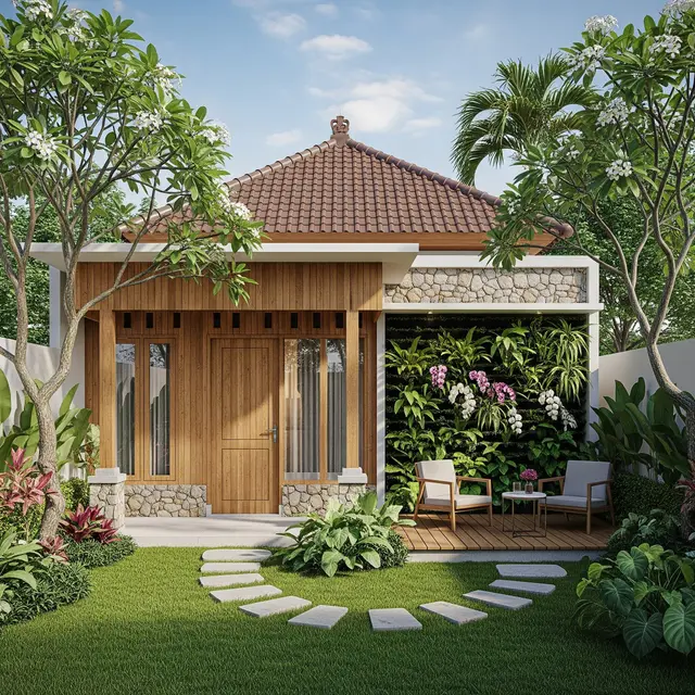 Model Rumah Sederhana View Taman Hijau