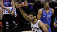 Tim Duncan bawa Spurs kalahkan Oklahoma City Thunder (AFP/Chris Covatta)