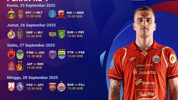 Jadwal dan Live Streaming BRI Super League 2025/2026 Pekan ke-7: Eksklusif di Vidio