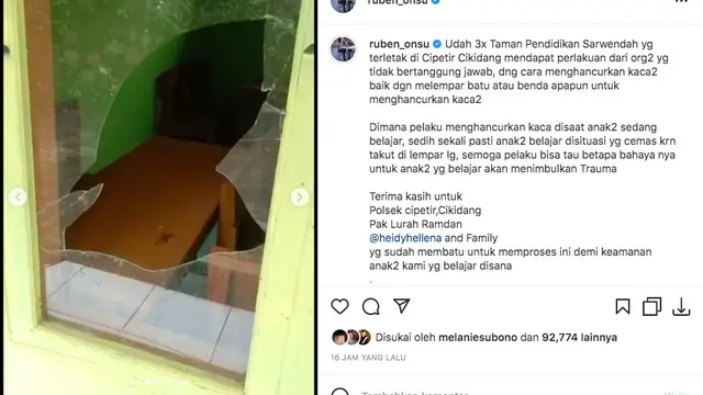 Ruben Onsu Kabarkan Ada Teror yang Mengancam Taman Pendidikan Sarwendah, Sudah Ketiga Kalinya Terjadi