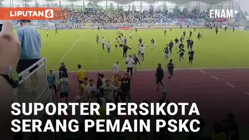 VIDEO: Rusuh! Suporter Persikota dan PSKC Cimahi Terlibat Kericuhan di Stadion