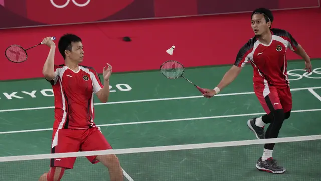 Foto: Hendra Setiawan/Mohammad Ahsan Menutup Hegemoni Tim Bulu Tangkis Indonesia di Hari Pertama Olimpiade Tokyo 2020