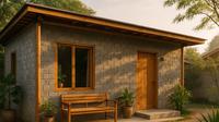 Rumah Sederhana dari Bambu dan Batako (created by AI)