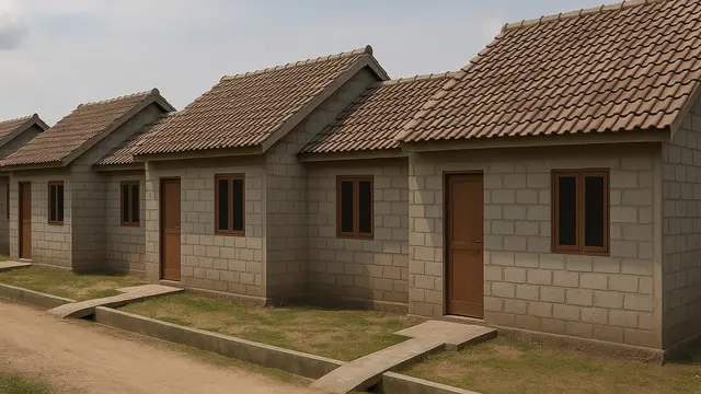 Model Rumah Sederhana dari Batako dengan Atap Pelana/Ilustrasi gambar AI