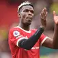 Paul Pogba - Hingga saat ini bintang Timnas Prancis itu belum mau memperpanjang kontrak di Old Trafford. Menurut berbagai sumber, Pogba sudah tak betah di Liga Inggris dan kumungkinan akan bergabung ke PSG, Real Madrid hingga kembali ke Juventus. (AFP/Oli Scarff)