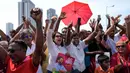 Pada Minggu (22/9/2024, Anura Kumara Dissanayake—yang berhaluan marxis—usai terpilih sebagai presiden baru Sri Lanka langsung menyerukan persatuan dari berbagai kalangan masyarakat. (AP Photo/Eranga Jayawardena)