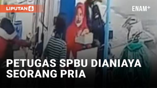 VIDEO: Waduh! Petugas Wanita SPBU di Tangerang Dianiaya Seorang Pria