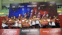 Sebanyak 24 atlet belia yang mengikuti Audisi Umum Beasiswa Bulutangkis 2019 yang digelar di GOR KONI, Kota Bandung, berhasil melaju ke tahap final di Kudus. (Liputan6.com/Huyogo Simbolon)