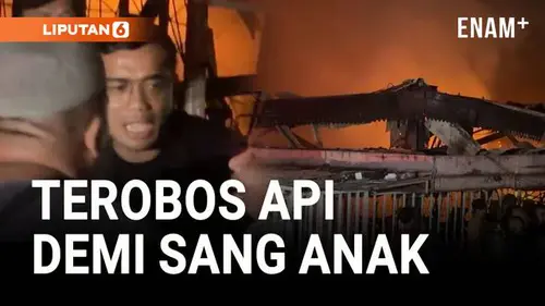 VIDEO: Momen Ibu Mau Terobos Api Kebakaran Pasar Taman Puring