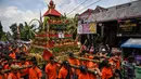 Kenduren Wonosalam, event yang rutin digelar setiap tahunnya ini bertujuan mengenalkan potensi Jombang sekaligus untuk menarik wisatawan. (JUNI KRISWANTO/AFP)