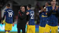 Hingga laga usai, skor 3-1 tetap bertahan untuk kemenangan anak asuh Ralf Rangnick. Kemenangan ini sekaligus menjadi pemutus tren buruk Setan Merah yang gagal meraih kemenangan dalam dua laga sebelumnya. (AP/Matt Dunham)