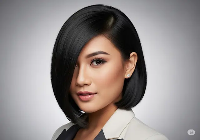 Bob Asimetris/Gaya Rambut Ibu Anak 1 (Sumber: gemini.com)