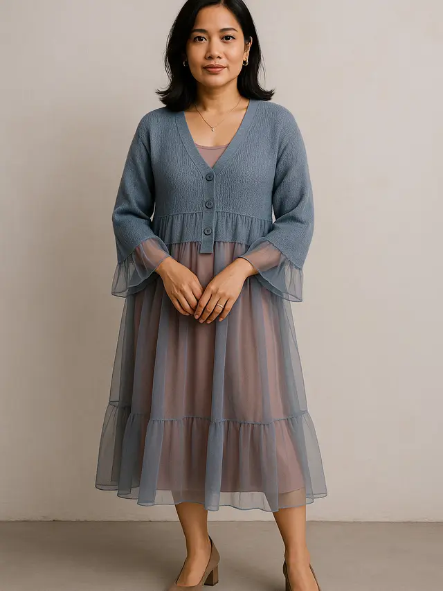 Cardigan Rajut Panjang untuk Kondangan (Foto: ChatGPT)