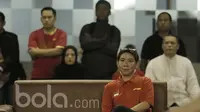Kepala Bidang Pembinaan dan Prestasi PP PBSI, Susi Susanti, menyaksikan simulasi Piala Sudirman 2017 di Cipayung, Jakarta (13/05/17). Piala Sudirman Digelar di Australia. (Bola.com/M Iqbal Ichsan)