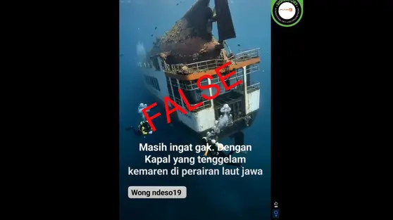 Cek Fakta: Tidak Benar Video Ini Bangkai KM Virgo