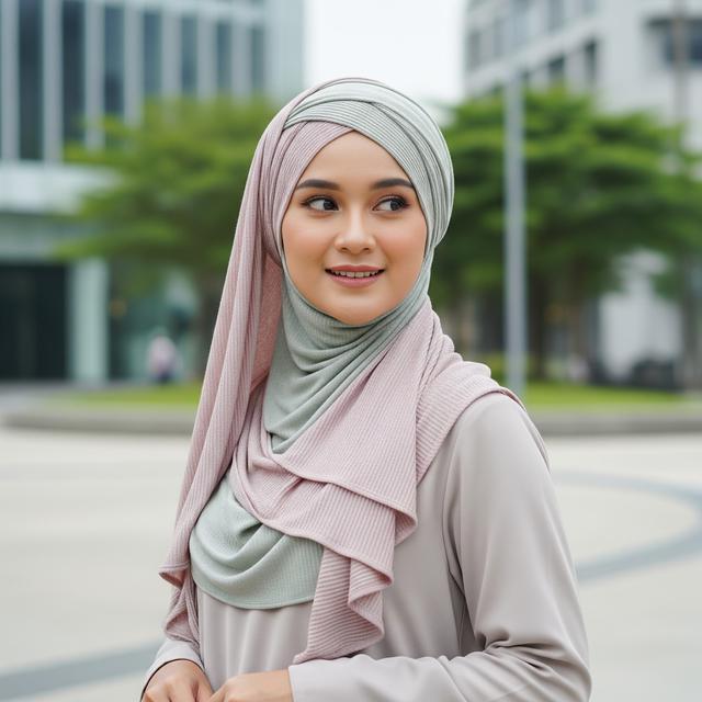 6. Hijab Layered Kreasi Turban