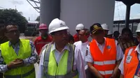 Menteri Perhubungan Budi Karya Sumadi sambangi Stasiun Batu Ceper Kota Tangerang, untuk mengecek persiapan jalur Kereta Bandara Soekarno Hatta.