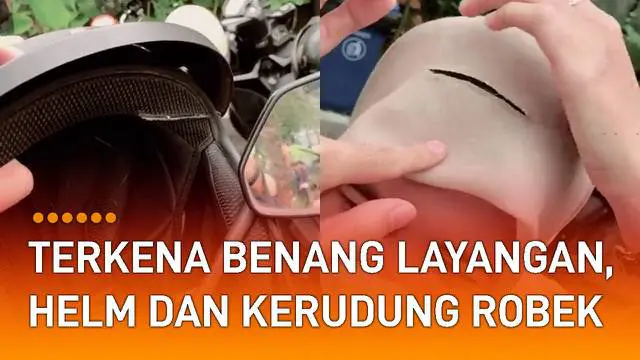 Kejadian tidak terduga dialami oleh seorang perempuan ketika terkena benang gelasan layangan di jalan.