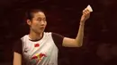 Wang Yihan, pebulutangkis asal China ini turun di nomor tunggal putri pada BCA Indonesia Open 2016. Wanita 28 tahun itu mampu mencapai babak final, namun sayang kalah dari Tai Tzu Ying. (Bola.com/Nicklas Hanoatubun)