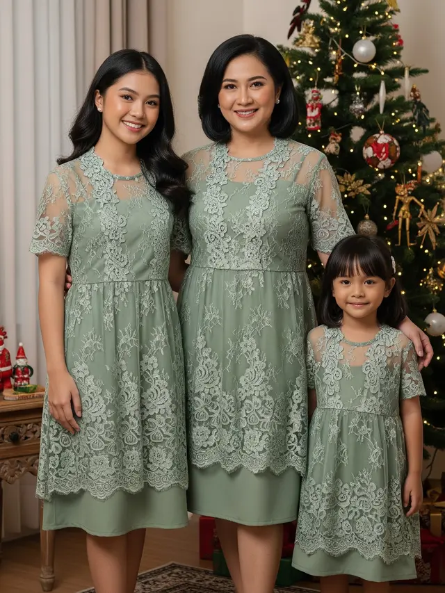 Dress Natal Hijau 2025 (Image by Gemini AI)