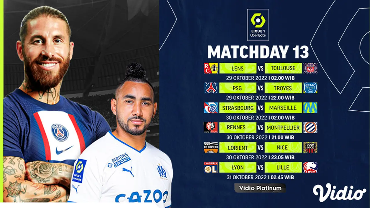 Jadwal Lengkap dan Siaran Langsung Ligue 1 Liga Prancis 2022/23 di Vidio Pekan 13 : PSG Vs Troyes