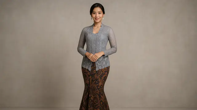 Kebaya dengan Rok Mermaid Batik (Foto: ChatGPT)