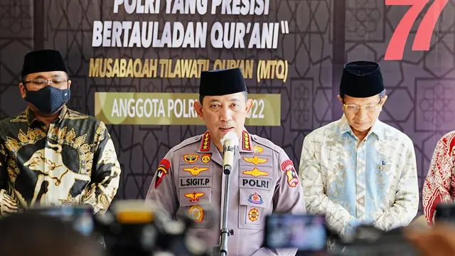 Kapolri Jenderal Listyo Sigit Prabowo menghadiri acara Penganugerahan Musabaqah Tilawatil Qur'an (MTQ) anggota Polri di Auditorium STIK-PTIK, Jakarta Selatan.(Istimewa)