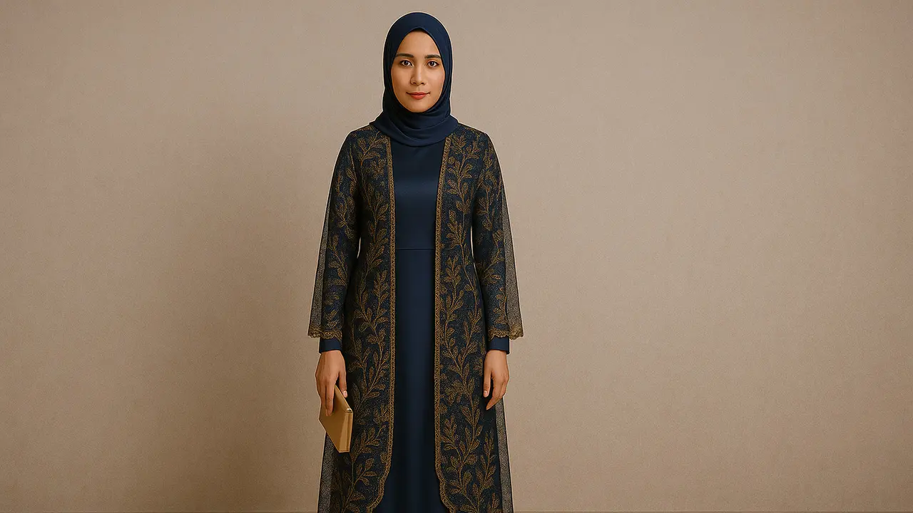 Model Gamis dengan Outer Batik (Foto: ChatGPT)