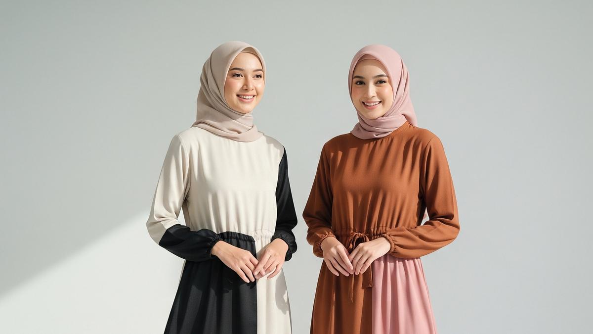 10 Model Baju Gamis Dua Warna Terbaru 2025: Inspirasi Fashion Muslim Kekinian