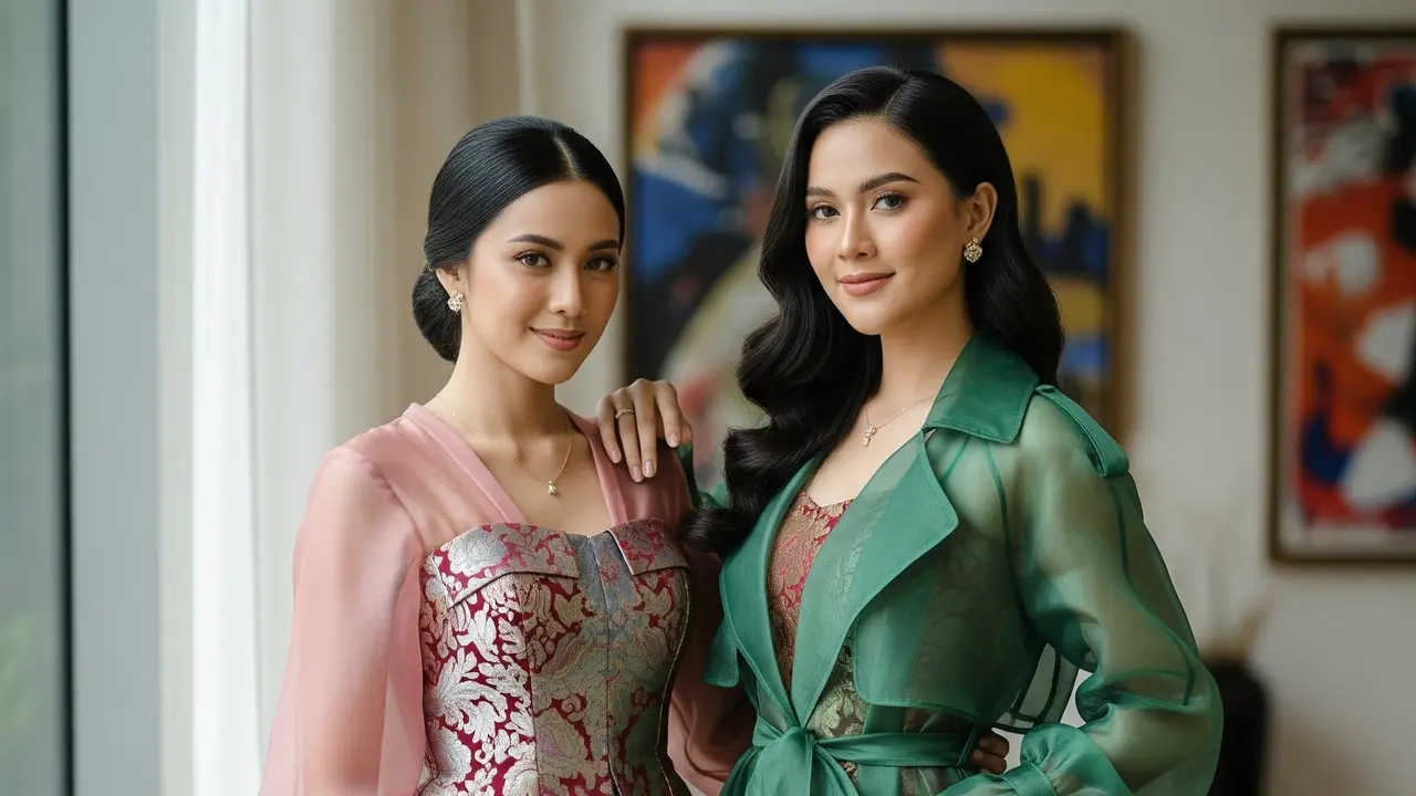 Inspirasi Brokat Timbul Kombinasi Organza Mewah