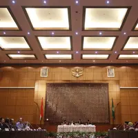 Suasana sidang Isbat penetapan awal bulan Ramadhan 1437 Hijriah di Kantor Kemenag, Jakarta, Minggu (5/6). 1 Ramadan 1437H jatuh pada hari Senin, 6 Juni 2016. (Liputan6.com/Immanuel Antonius) 