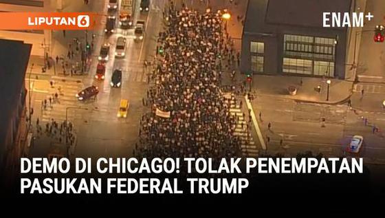 VIDEO:  Protes Besar di Chicago Menentang Pengerahan Pasukan Federal Trump