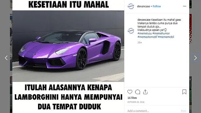 Berbagai hal bisa dijadikan Meme menarik, tidak terkecuali yang berkaitan dengan otomotif.