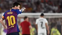 1. Lionel Messi (Barcelona) - Megabintang Barcelona ini sudah tidak di ragukan lagi atas skill yang ia miliki yang sudah di tunjukan dengan mendapat lima gelar Baloon's d'Or. (Photo by JOSE JORDAN / AFP)