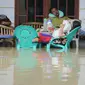 Banjir yang merendam Desa Wanakaya Kecamatan Gunung Jati Kabupaten Cirebon menyebabkan 90 hektare sawah mengalami gagal panen. (Liputan6.com / Panji Prayitno)