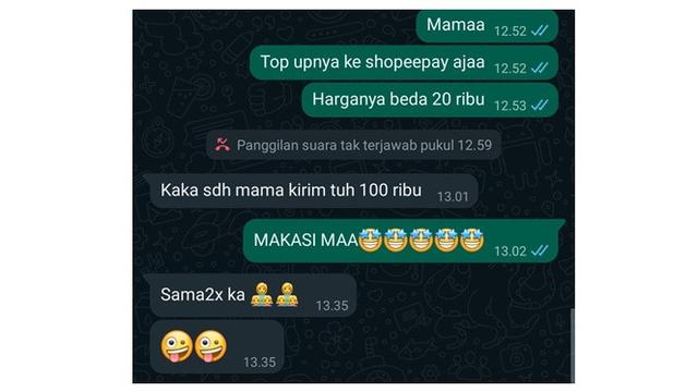6 Chat Ibu Langsung Peka Kirim Uang ke Anaknya Ini Bikin Senyum-Senyum