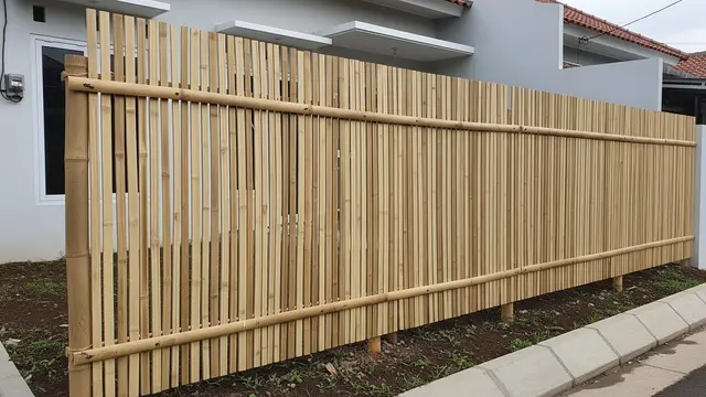 Model Pagar Rumah Subsidi dari Bambu yang Modern