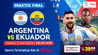 Argentina vs Ekuador, Perempat Final Copa America 2024. (Sumber: Dok. Vidio.com)