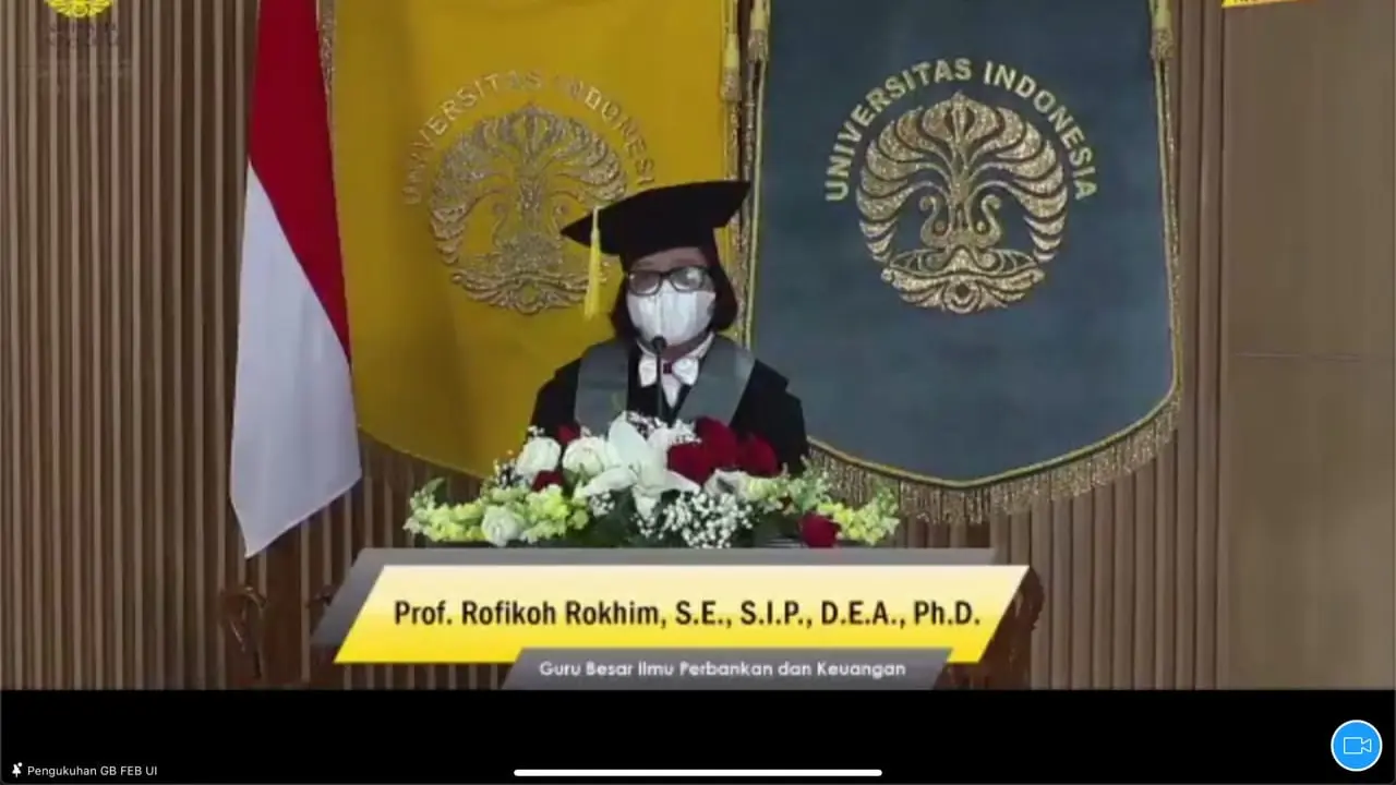 Pengukuhan Guru Besar di FEB Universitas Indonesia Rofikoh Rokhim di FEB Universitas Indonesia, Sabtu (13/3).