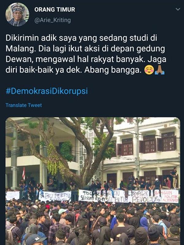 Dukungan Arie Kriting (Sumber: Twitter/Arie_Kriting)