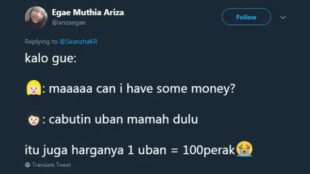 Cara tiap orang meminta uang kepada orangtuanya berbeda-beda.