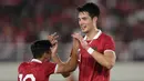 <p>Pemain Timnas Indonesia U-23, Elkan Baggot, melakukan selebrasi setelah mencetak gol lewat sundulan ke gawang Timnas Chinese Taipe U-23 dalam pertandingan Grup K Kualifikasi Piala Asia U-23 2024 yang berlangsung di Stadion Manahan, Solo, Sabtu (9/9/2023). (Bola.com/Arief Bagus Prasetiyo)</p>