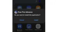 Instal APK Advance Server Free Fire (Foto: Screenshot instalasi APK Advance Server FF).